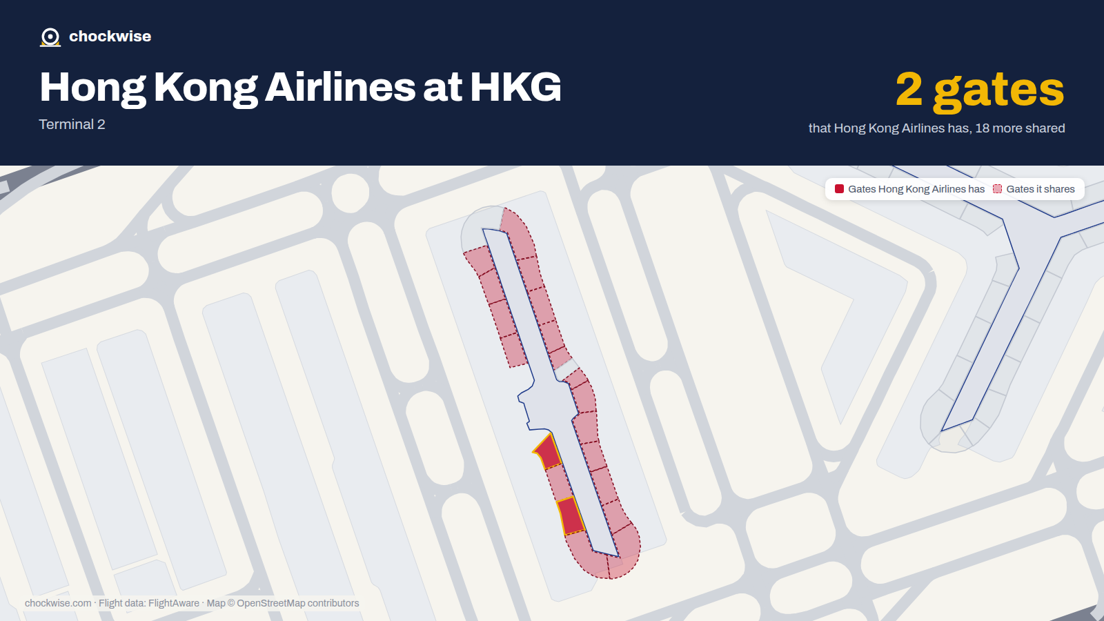 Map of HKG with the gates Hong Kong Airlines uses highlighted: 212 and 216.